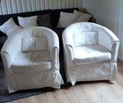 Två ljusa fåtöljer | Fåtölj TULLSTA från IKEA
