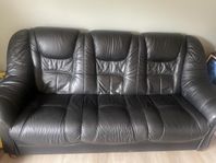 3-sits soffa i äkta skinn