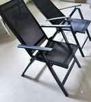 2 st svarta positionsstolar / fällstolar 