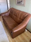 Bäddsoffa i äkta skinn