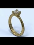 Exklusiv diamantring 0,75 ct 18K guld 
