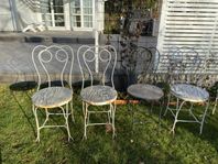 Caféstolar, 4 st äldre i tvinnad järntråd