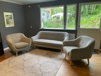 3-sits soffa med två fåtöljer 