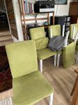 6 ikea stolar med 6 extra grå stoltyg