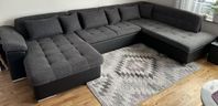 Stor Hörnbäddsoffa Divan med Förvaring