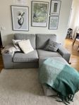 2-sitsig soffa + fotpall