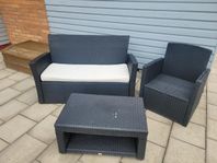Loungeset soffa bord fåtölj
