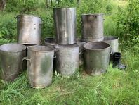 Stora kärl / tunnor i rostfritt (styckpris)