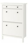 HEMNES Skoskåp 2 fack, vit, 89x30x127 cm