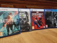 Spiderman 2 ps5, battlefield 2042, call of duty, skyrim