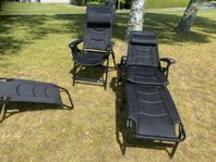 2 st campingstolar med fotstöd
