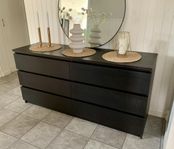 Svart Malm byrå, 6 lådor