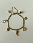 ARMBAND, 18K guld med berlocker, bismarklänk.