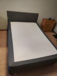 SÄBÖVIK N Kontinentalsäng 140x200 fast/Vissle Grå