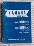 Yamaha RD250 + RD400 Reservdelshandbok