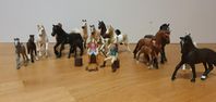 Schleich läger med ryttare och flera hästar