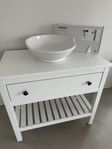 HEMNES IkEA Öppen kommod med 1 låda, vit, 82x48x76 cm