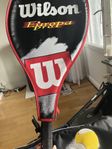 Tennis squash och badmington utrustning med väska och bolla