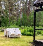 UTEMÖBLER konstrotting BORD & 5-ST STOLAR Trädgårdsmöble