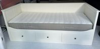 Hemnes dagbäddstomme med 3 lådor, vit, 80x200 cm