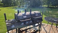 kombinerad gasol och kolgrill 