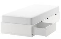 IKEA Nordli Sängstomme med förvaring, vit 120x200 cm