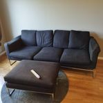 bortskänkes soffa med fotpall