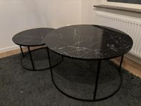 Satsbord / Soffbord Amara, (MIO) Glas med marmor mönster