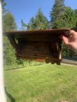 Rund spegel,handgjord vägghylla,samt en fungerande klocka