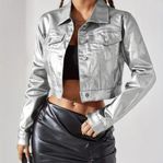Jacka metallic silverfärg