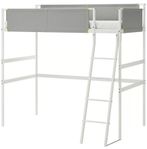 IKEA loftsäng vitval med madrass 