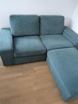 Soffa Ikea Kivik med Fotpall med förvaring