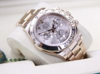 Rolex Daytona Rosegold Sundust diamant baguetter OANVÄND NY