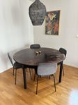 Matbord med härlig patina o 4 designstolar