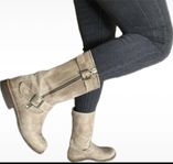 Primeboots i beige läder