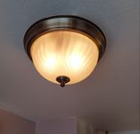 PLAFOND IKEA Vintage 1900-tal i frostat glas och mässing.#A