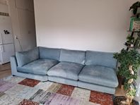 Sweef mammuten modulsoffa i ljusblå linneblandning