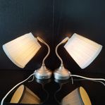 Säng Vägglampor ett par IKEA justerbar vintage i tyg krom.