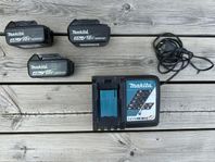 Makita snabbladdare & 3 st 18V batterier