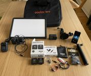Komplett kit: GoPro Hero 10, RØDE mic, LED-ljus, fästen m.