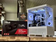 HELT NY! Kraftfull Vit Gaming Dator - Ryzen 5 5500, RX 6600