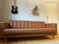 Skinnsoffa IKEA Landskrona 3-sits ljusbrun