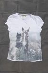 T-shirt barn med hästmotiv kortärmad 