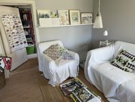 Soffa + fåtölj IKEA skänkes