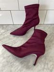 Zara Women’s Satin Pointed Toe High Heel Mid Calf Boots