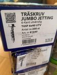 TRÄSKRUV JUMBO JETTING 6-Kant utvändig T6SF 6x40