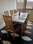 Ekbord + 8 st stolar