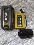 ryobi laddare med batteri max Power 4.0Ah.Lithium+36V.