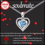 925 Silver Heart Pendant Necklace with Synthetic Zirconia