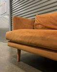 orange 3-sits soffa sammet Antwerpen Jotex
